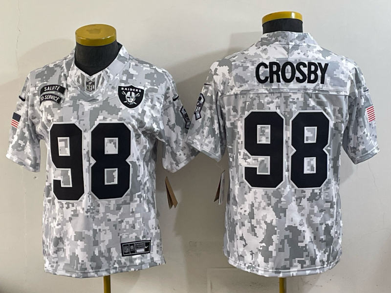 Women Oakland Raiders #98 Crosby Salute Service Nike 2025 Limited NFL Jersey 001->oakland raiders->NFL Jersey
